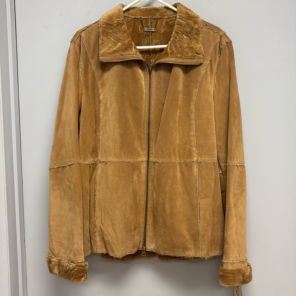 NWT Winlit Sueded Leather Faux Fur Lined Jacket Size XL